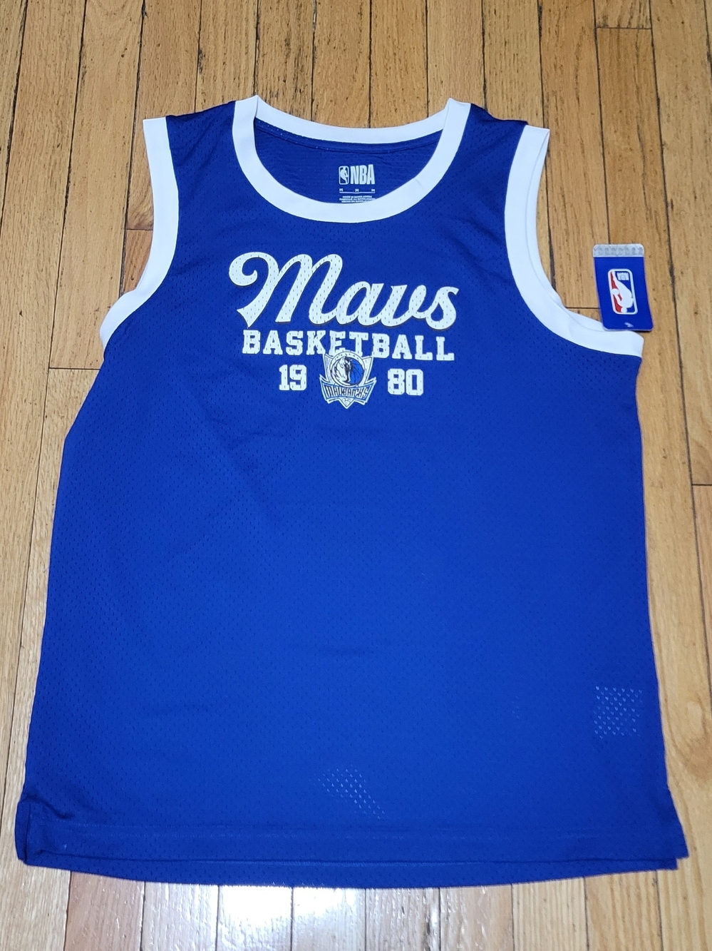 NBA Dallas Mavs Royal Blue and White Mesh Tank Jersey